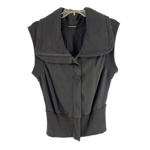 HERFF CHRISTIANSEN Vest MEDIUM Full Zip Gray 100% Cotton Peru